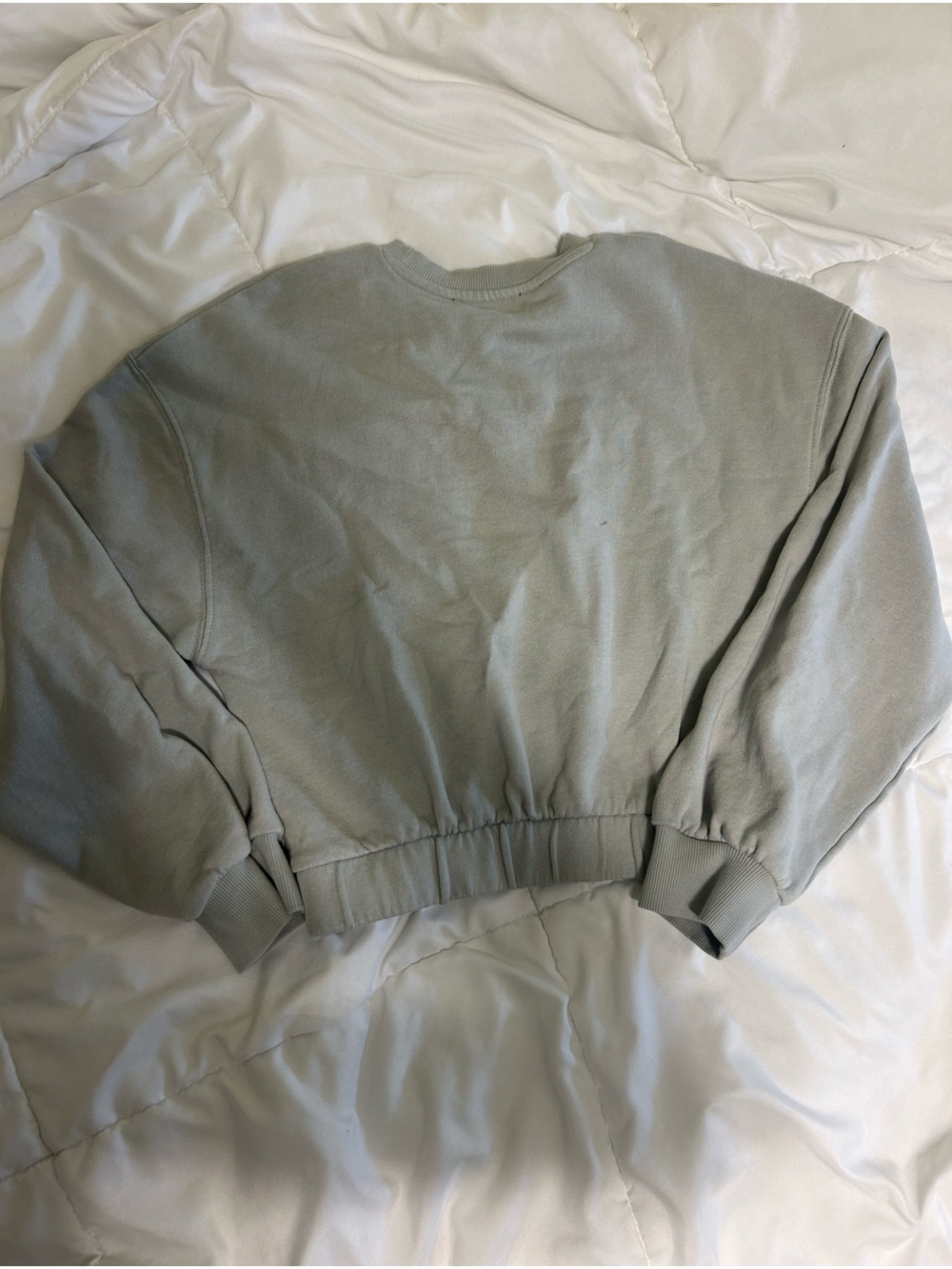 Light Sage zara Cropped Crewneck Sweatshirt - Picture 2 of 2
